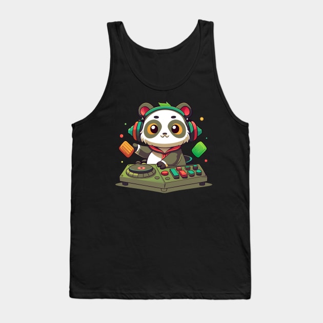 cute panda playing dj music Tank Top by Shapwac12